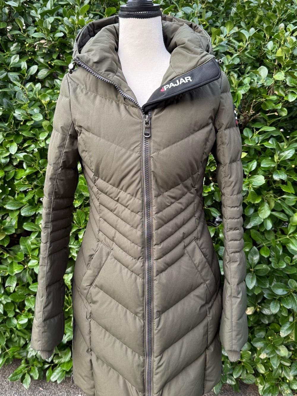 Pajar Women's Olive Green QUEENS Quilted Hooded Puffer Coat szXS